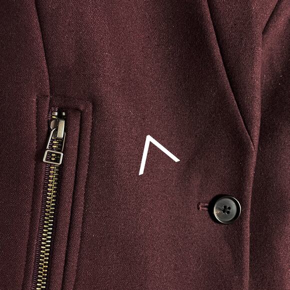 Veronica‎ Beard Uptown Dickey Burgundy Car Coat Wool Cashmere Blend RARE! Sz 0 - Picture 5 of 10
